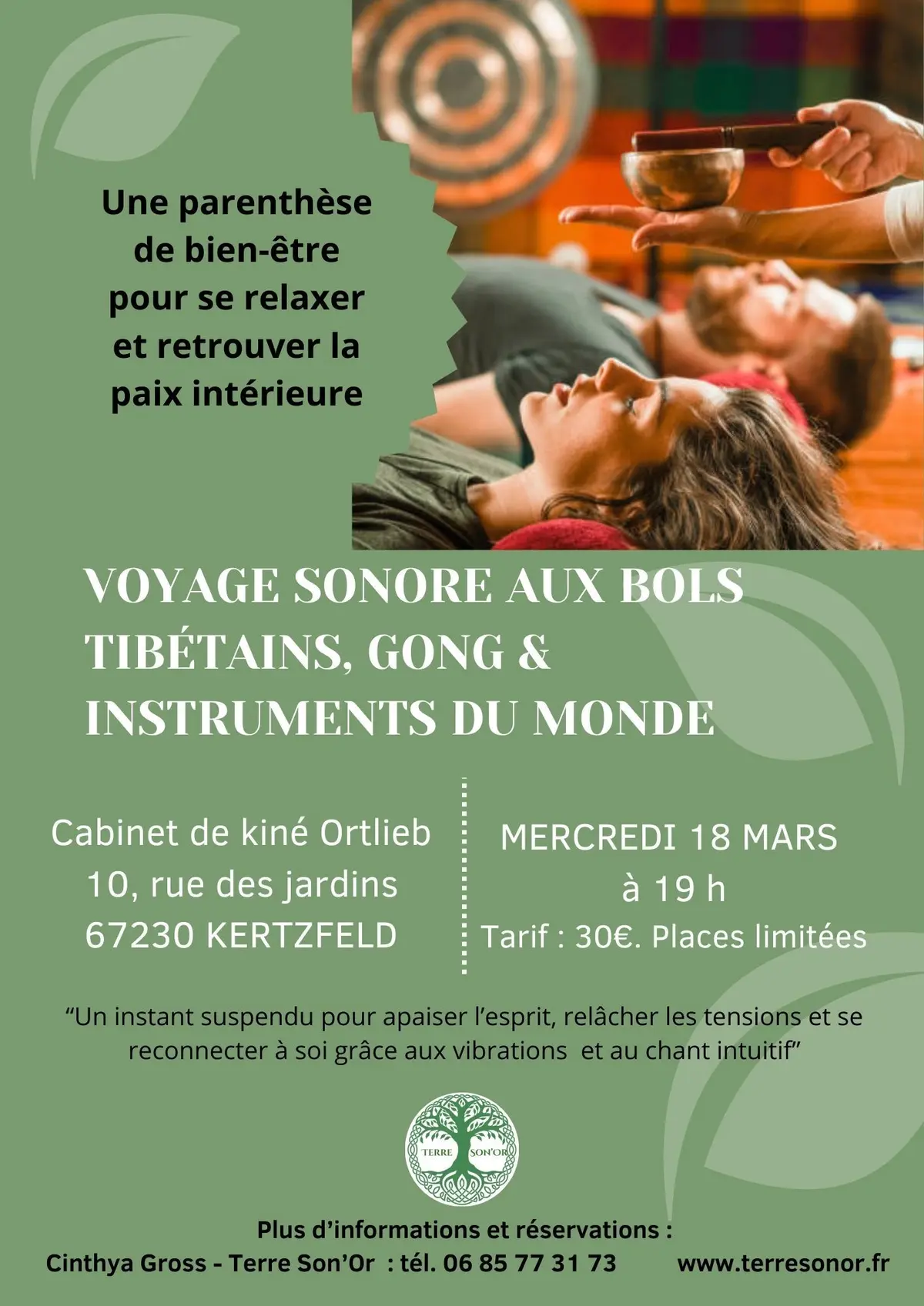 Voyage sonore bols tibétains, cristal & bain de gong 