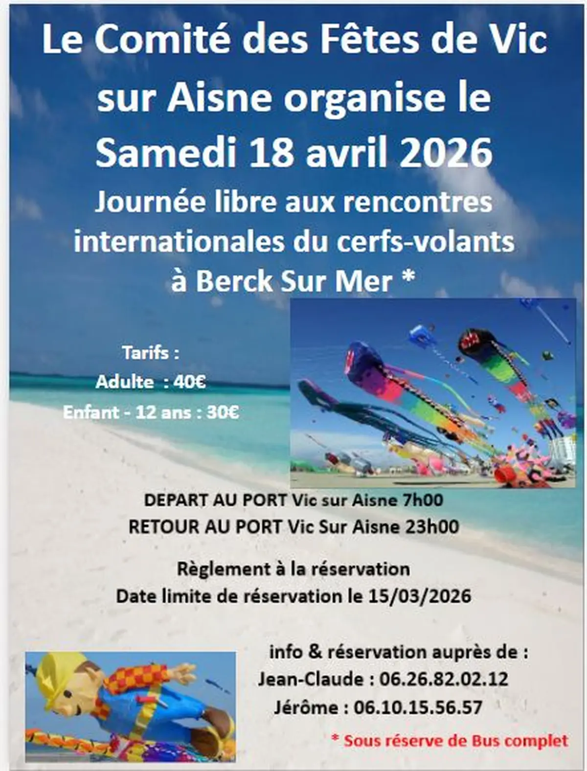 sortie aux Rencontres Internationales du Cerfs-volants à Berck-sur-mer