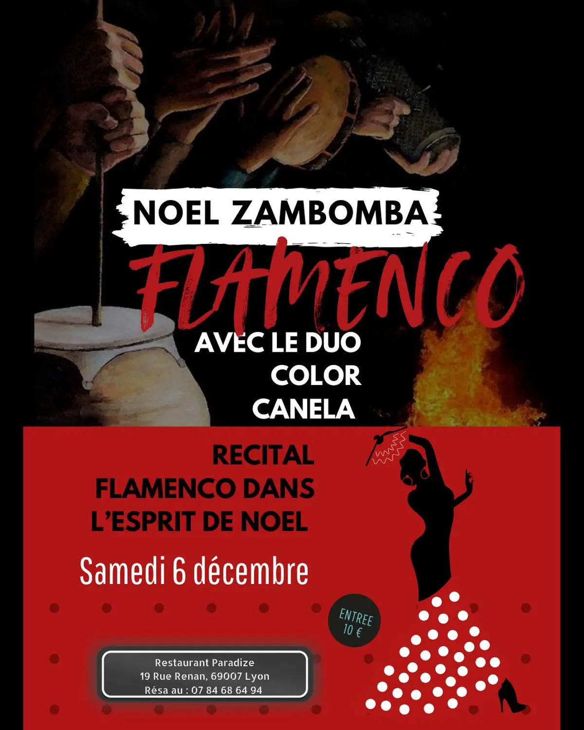 Diner Concert FLAMENCO Spécial Noël zambombas
