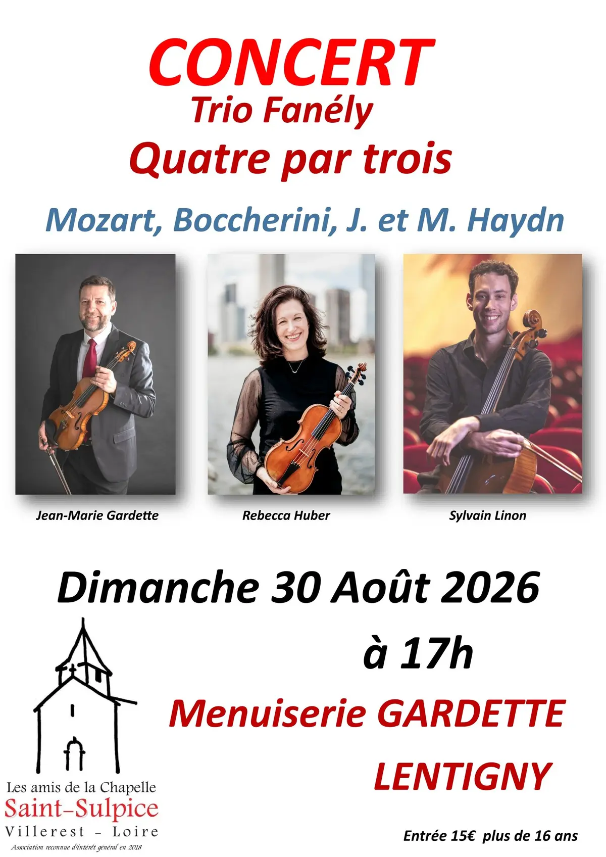 Concert Quatre par trois Trio Fanely