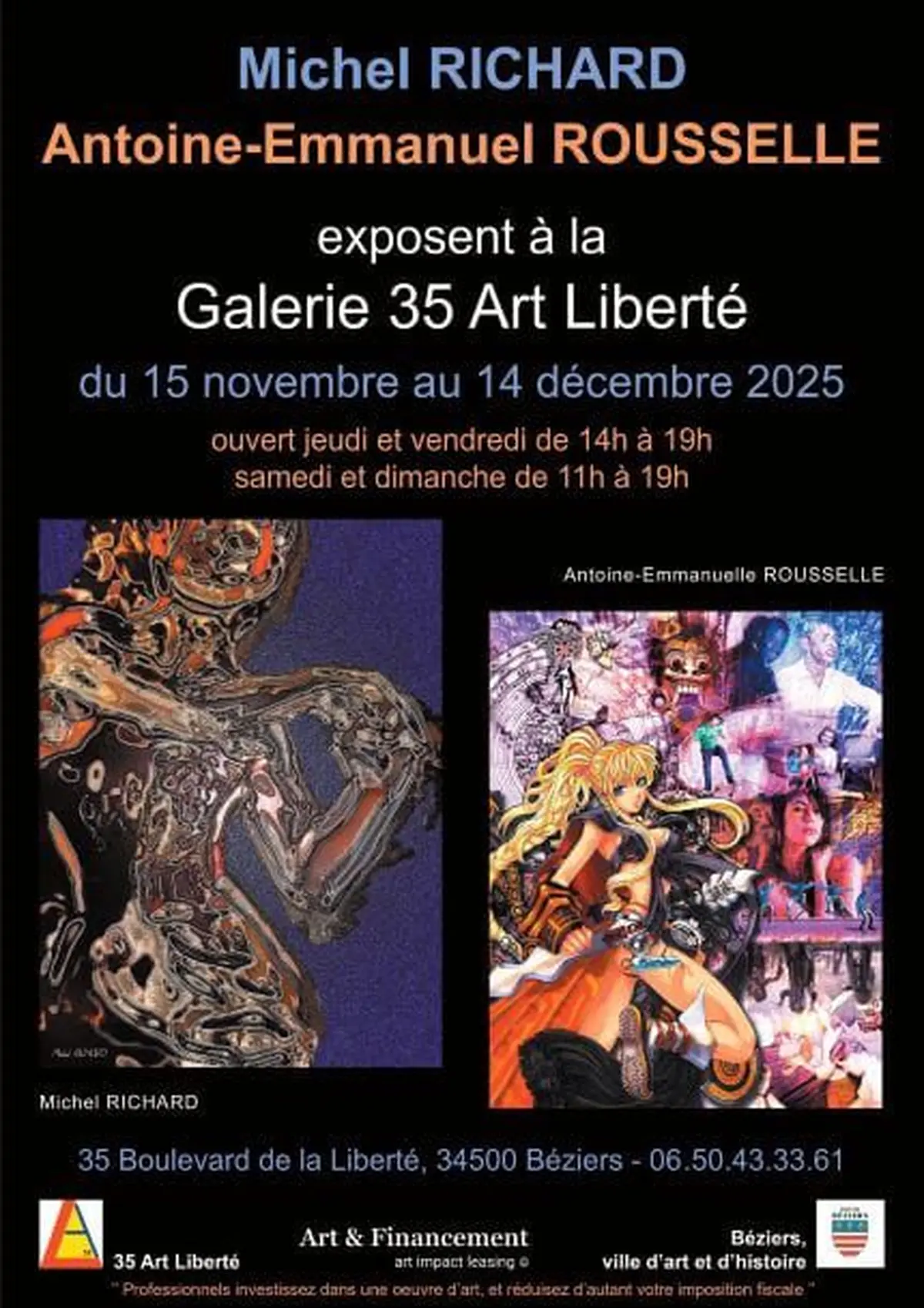 Béziers - La Galerie 35 Art Liberté présente sa nouvelle exposition