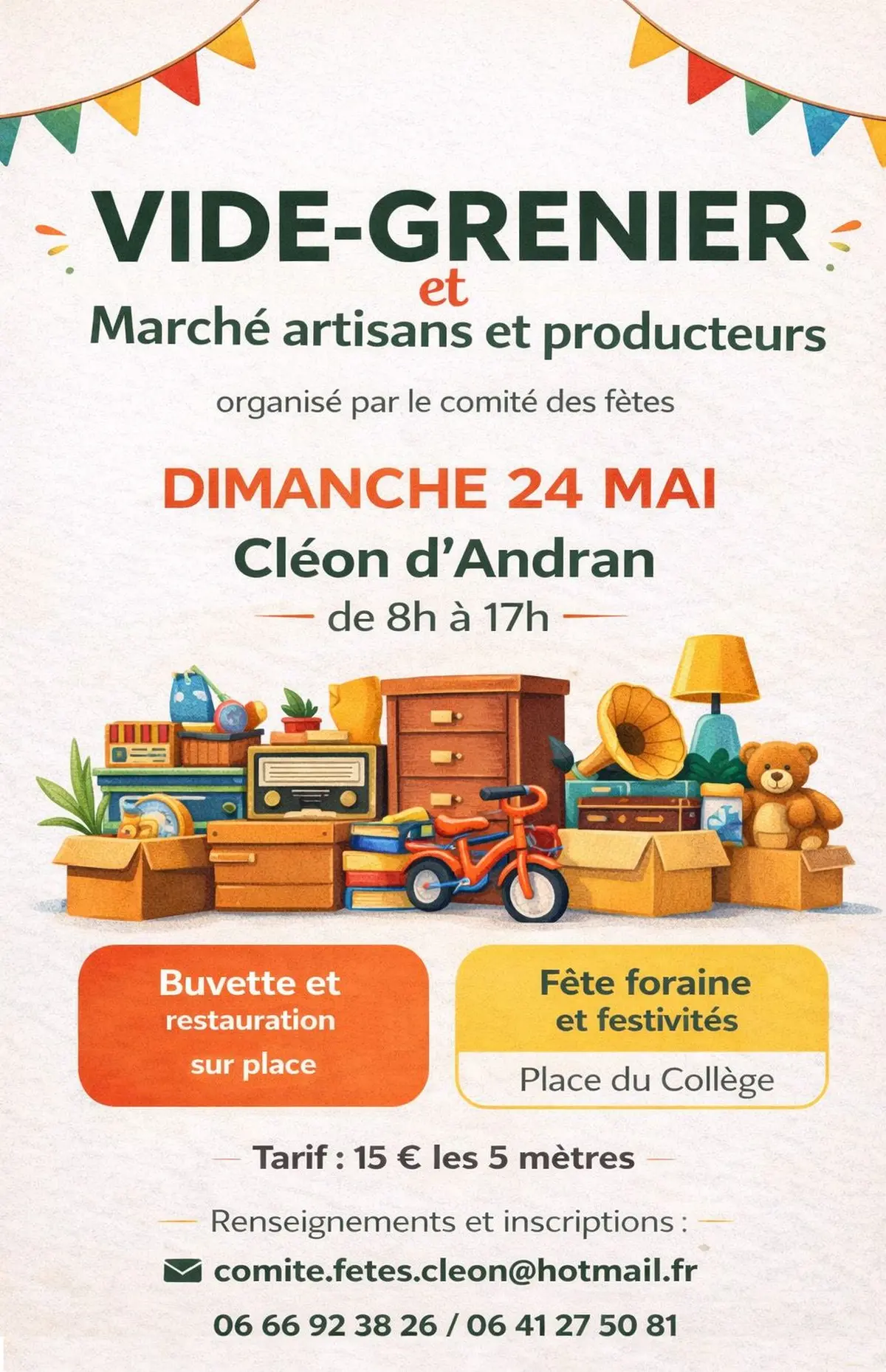 Vide Grenier des festivit&eacute;s de Pentec&ocirc;te
