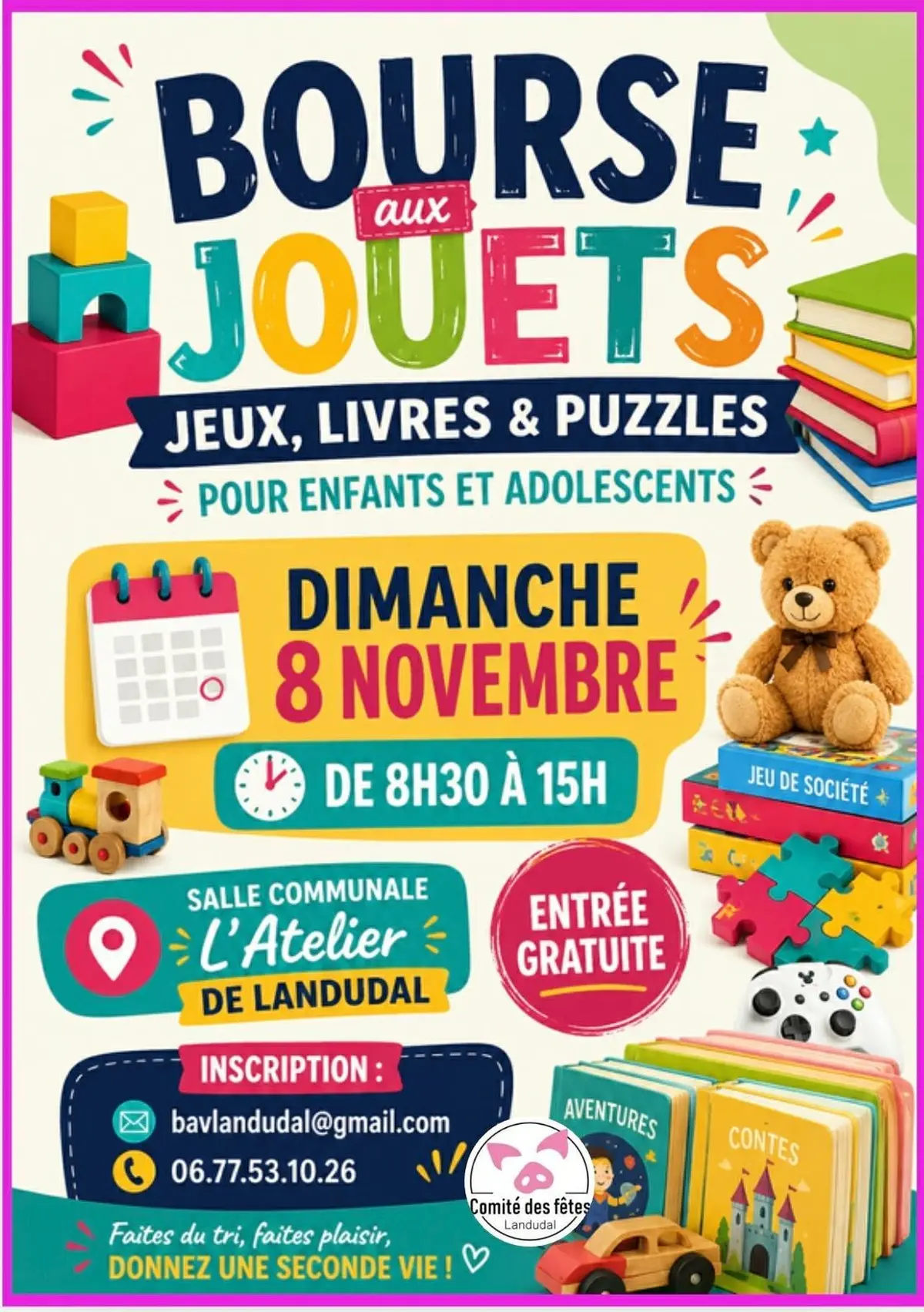 Bourse aux jouets, jeux, livres enfants et adolescents