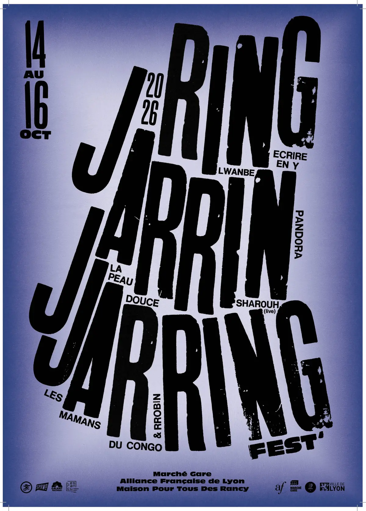 Jarring Fest' 2026 - 3 jours, 3 lieux du 14 au 16 octobre