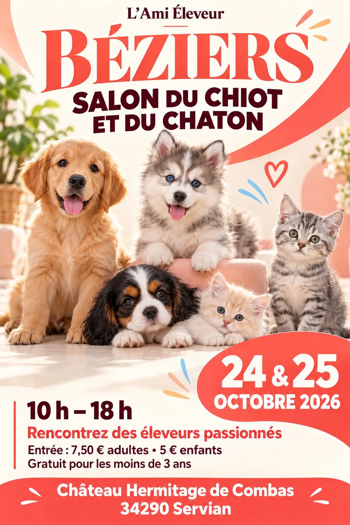 Salon du chiot et du chaton aux portes de B&eacute;ziers
