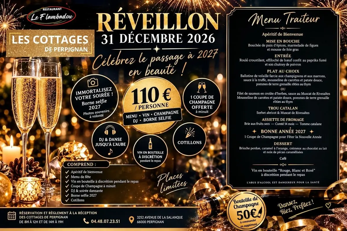 St Sylvestre à Perpignan, repas dansant pour le Réveillon du Nouvel An 2026-2027