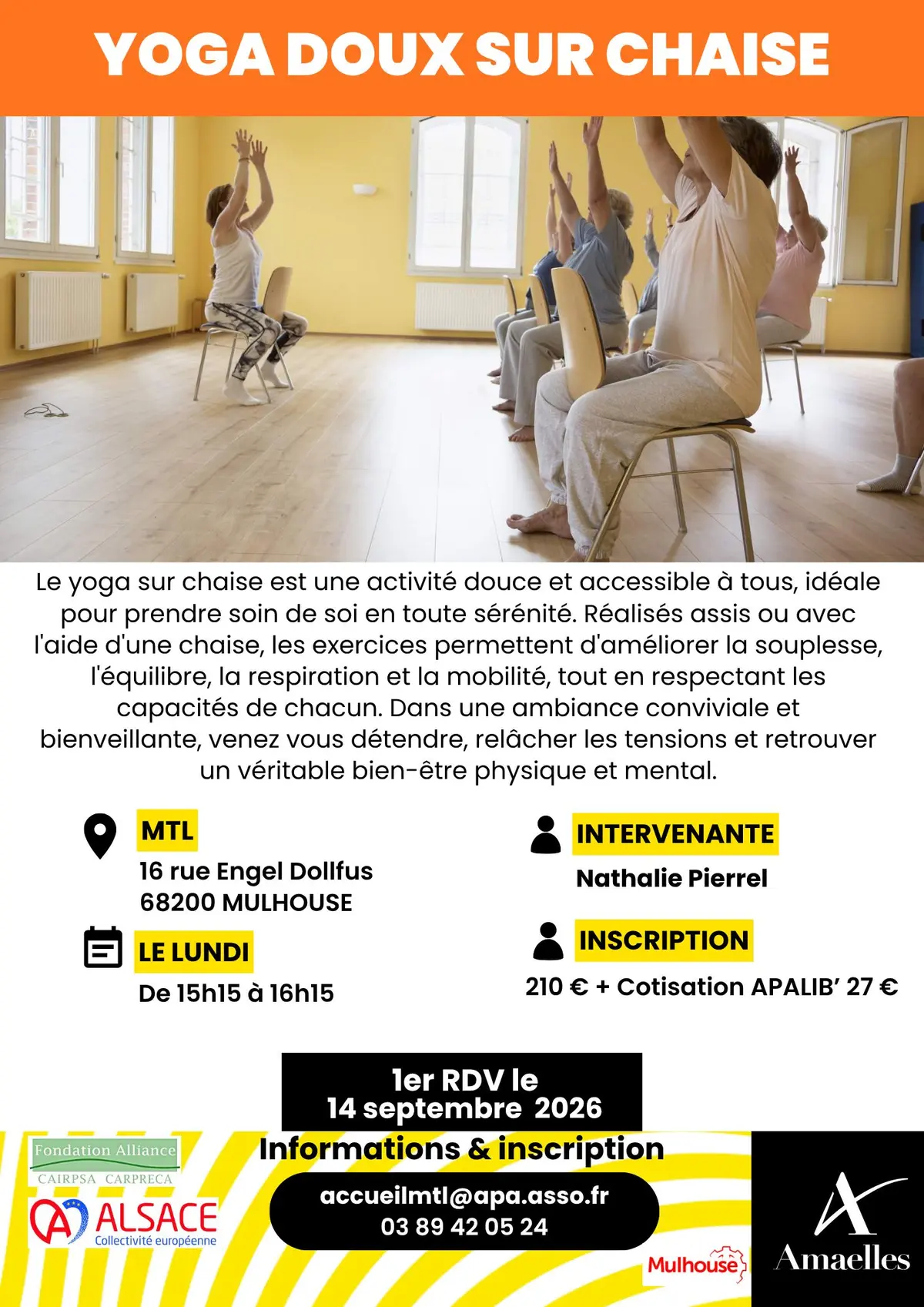 Yoga doux sur chaise