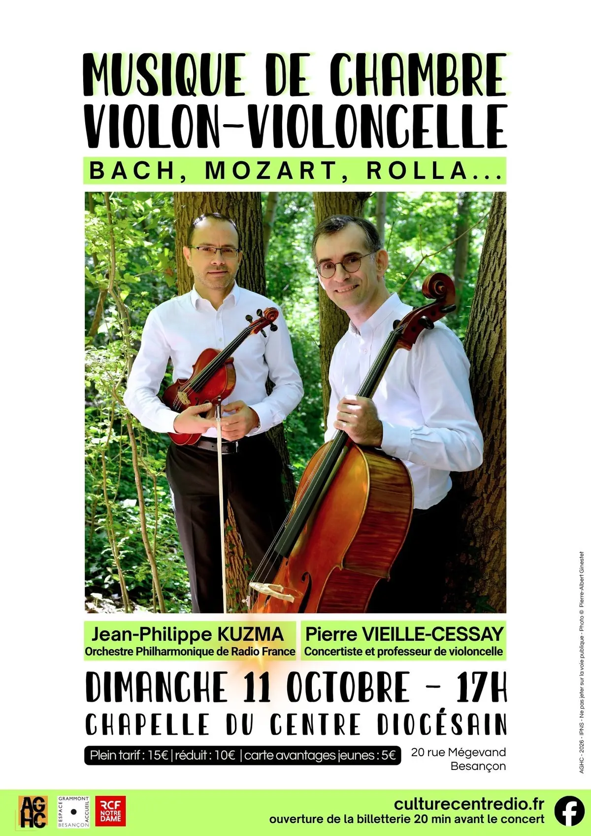 CONCERT : Musique de chambre – Duo violon/violoncelle