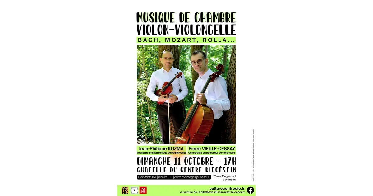 CONCERT : Musique de chambre – Duo violon/violoncelle