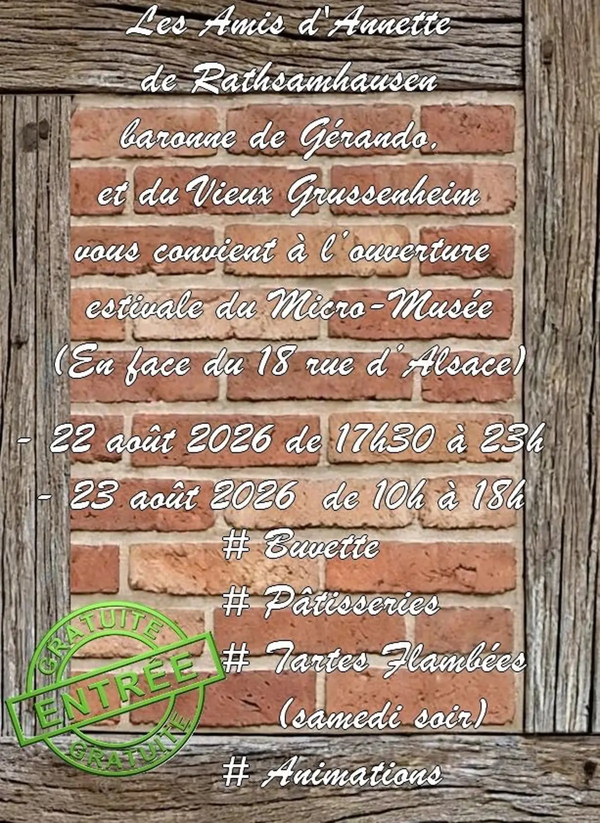 Ouverture estivale Micro-Musée Grussenheim