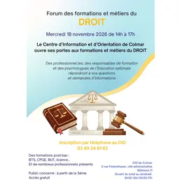 Forum du CIO de Colmar : les formations et métiers du droit