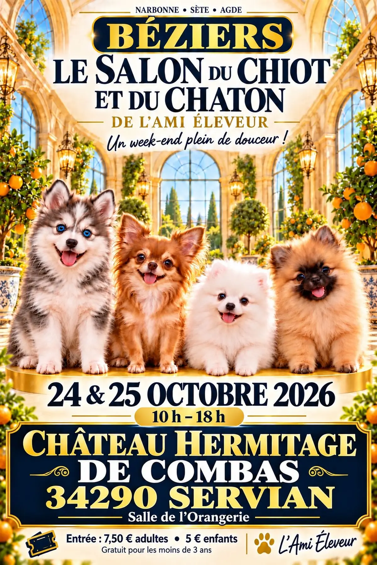 Salon du chiot et du chaton aux portes de Béziers 