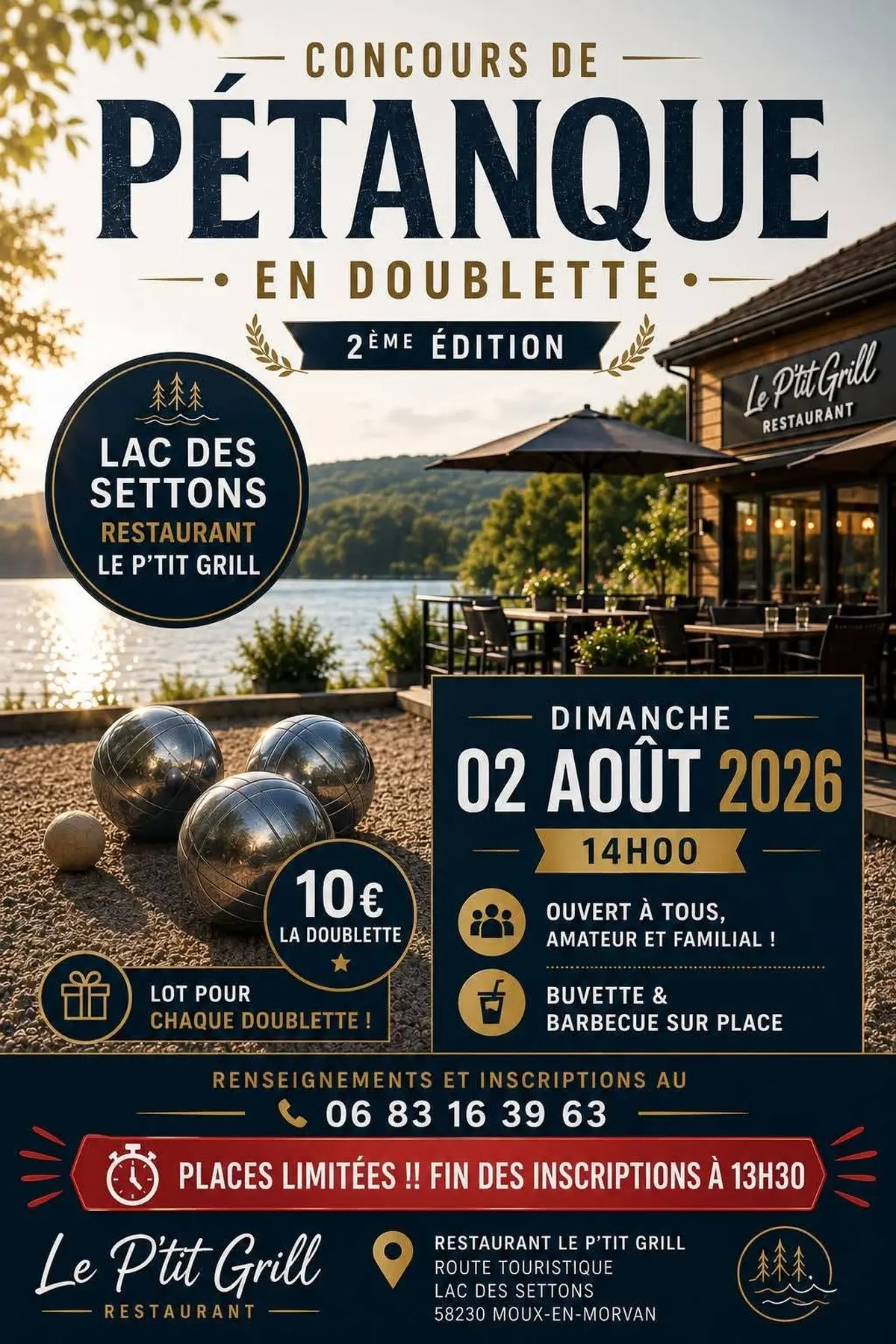 Le P'tit Grill Lac des Settons - Concours de Pétanque – 2ᵉ édition !