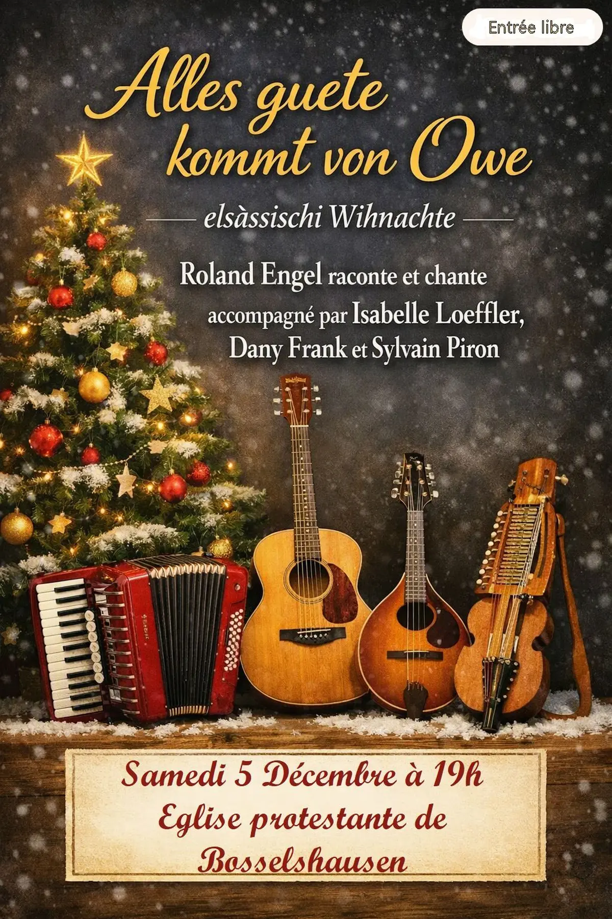 Veillée de Noël en alsacien avec Roland Engel et ses musiciens