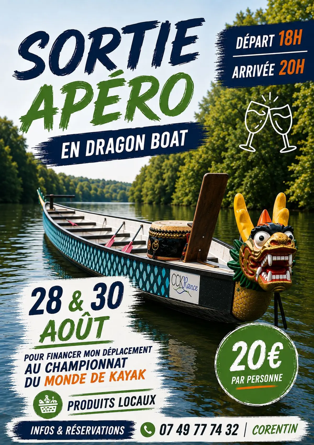 Balade apéro en Dragon boat sur la Rance