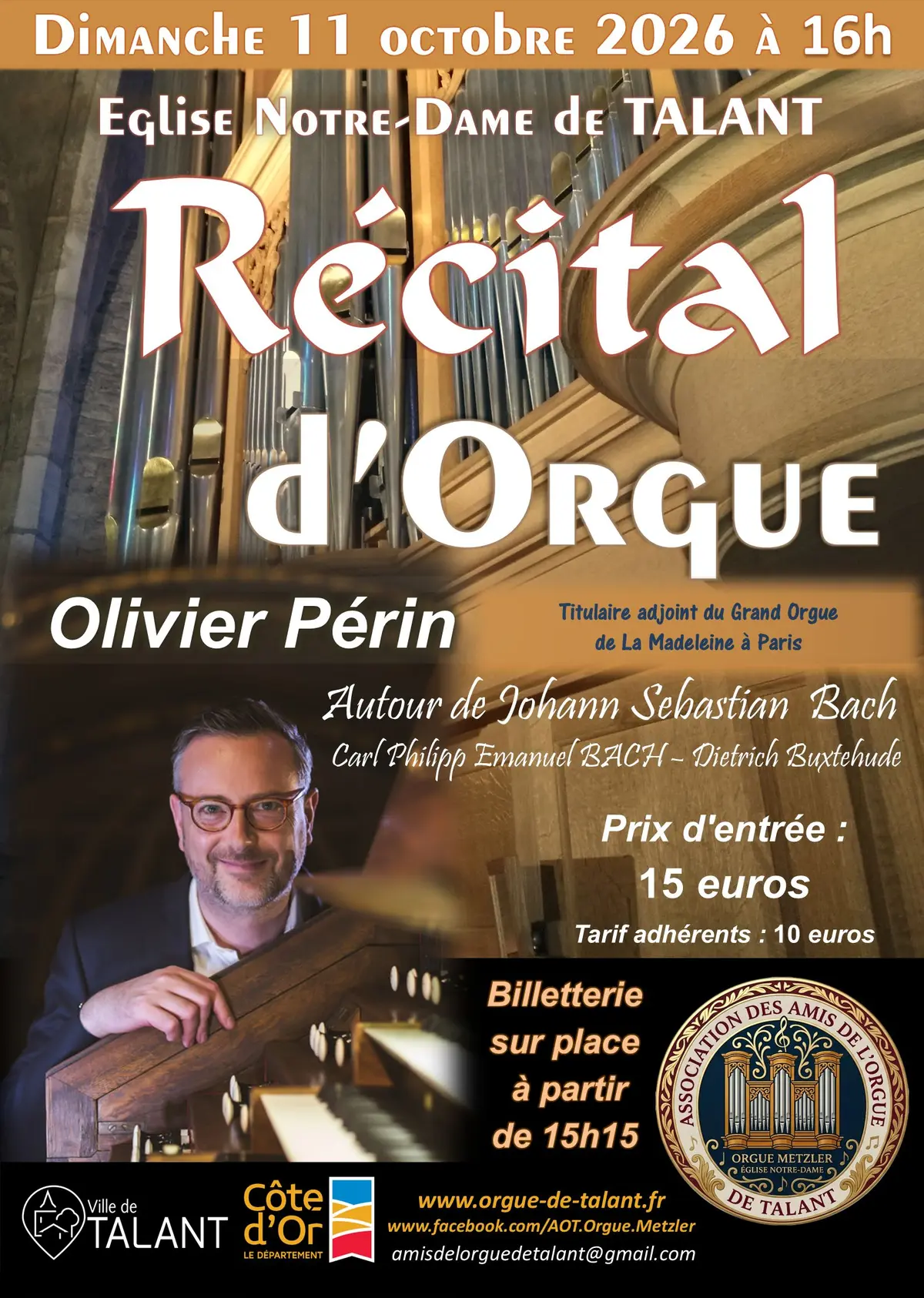 Concert d'Orgue avec Olivier Périn à l'Eglise Notre-Dame de Talant