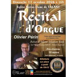 Concert d'Orgue avec Olivier Périn à l'Eglise Notre-Dame de Talant