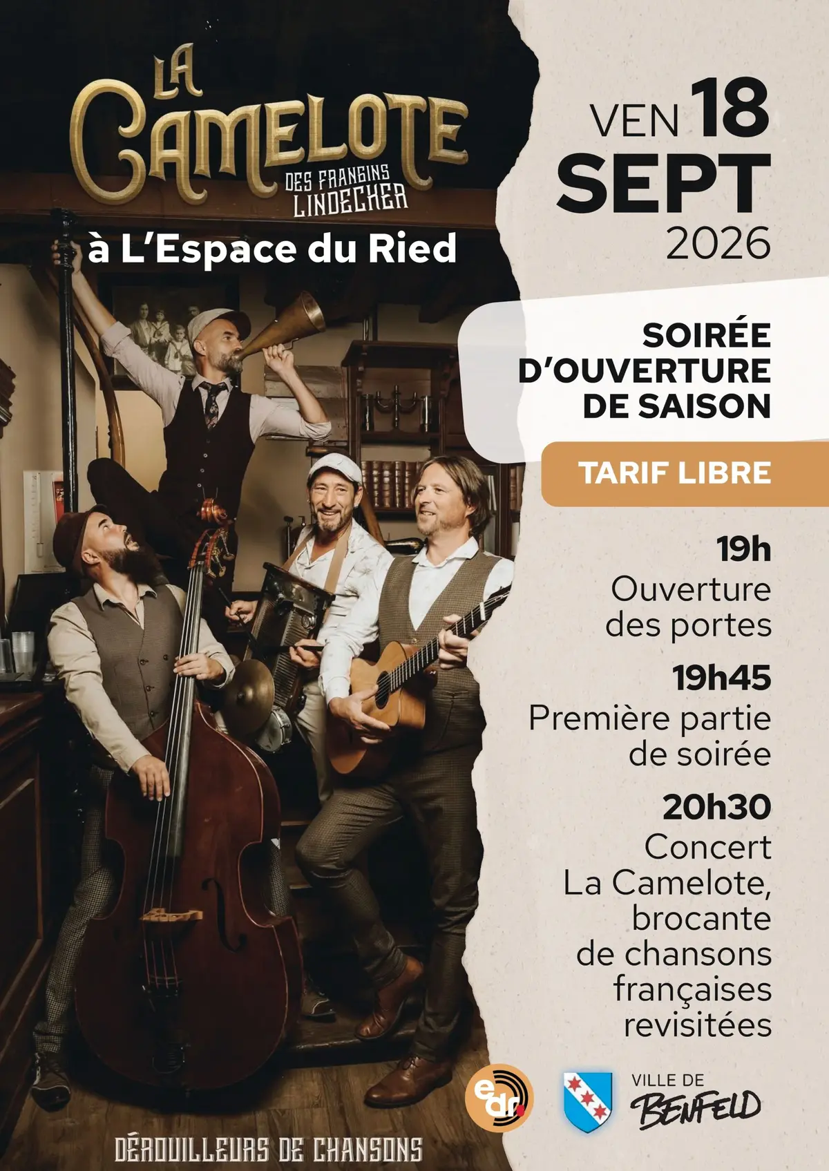 Concert de La Camelote à l'Espace du Ried de Benfeld