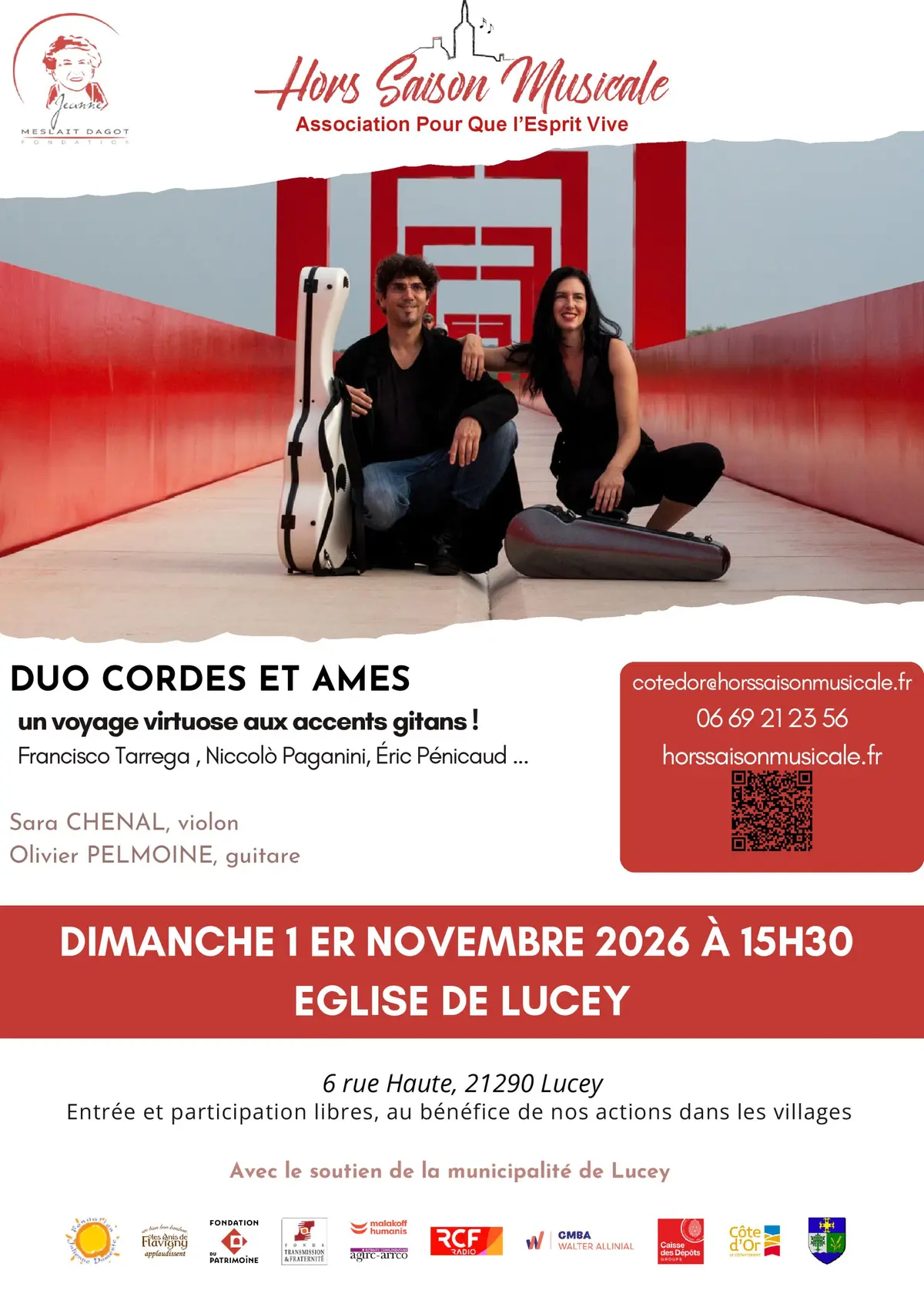 Hors Saison Musicale : le duo Cordes & Âmes en concert à Lucey ! 