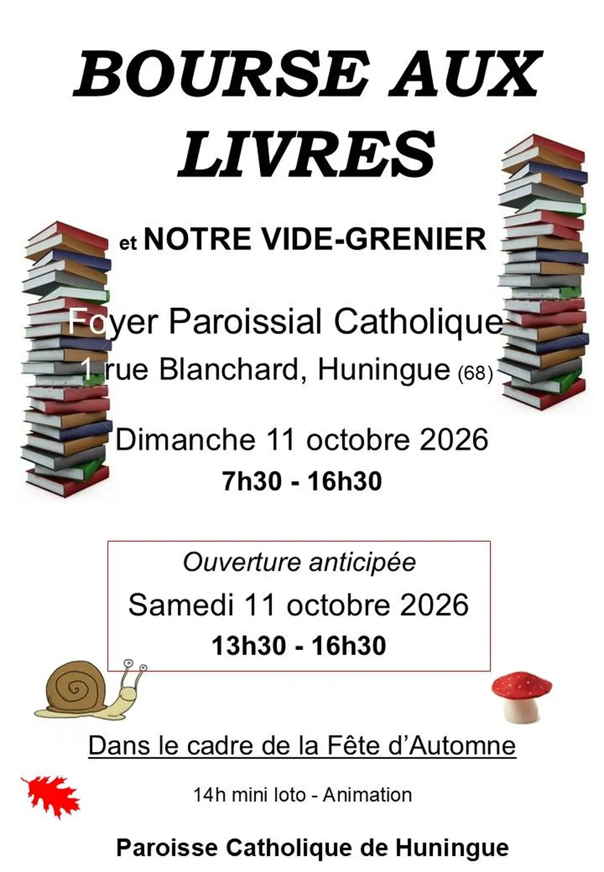 Bourse aux livres, vide-grenier