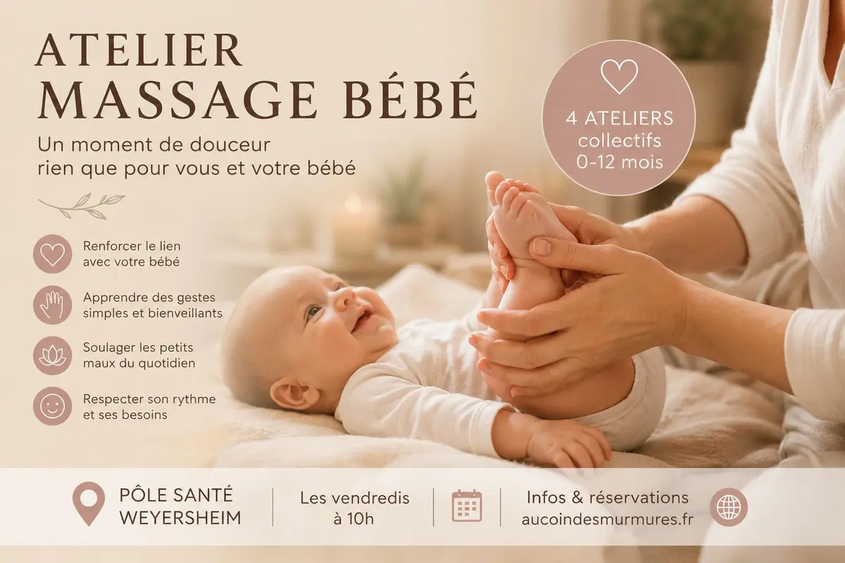 Massage bébé (0-12 mois) - Cycle de 4 ateliers