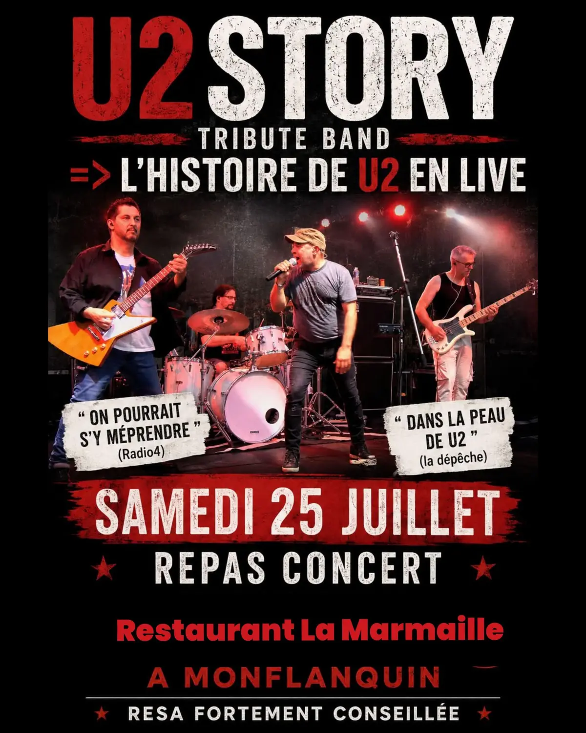 Concert repas avec  U2 STORY  tribute band