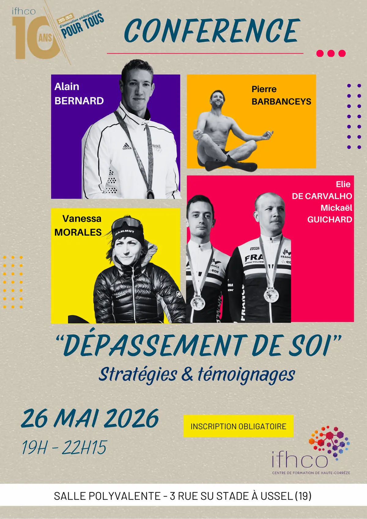 10ans IFHCO Conférence dépassement de soi : stratégies et témoignages