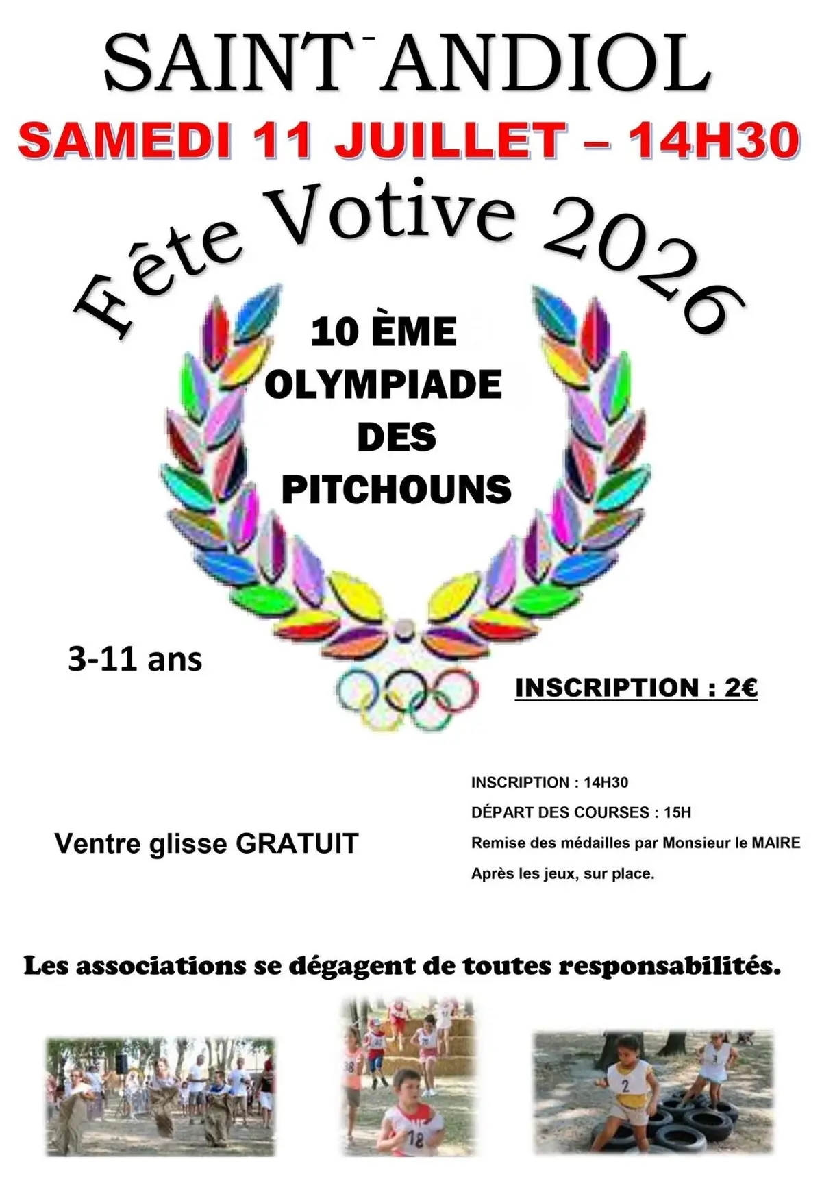 10ème Olympiade des Pitchouns Fête Votive 2026