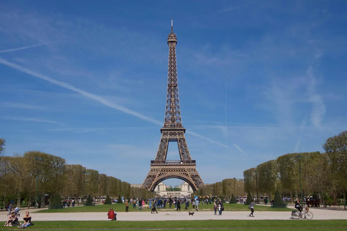The Eiffel Tower seen from the Champ de Mars