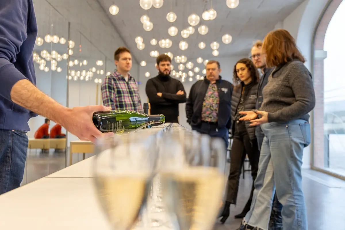 End your sensorial tour with a tasting of two champagnes (or grapejuices)