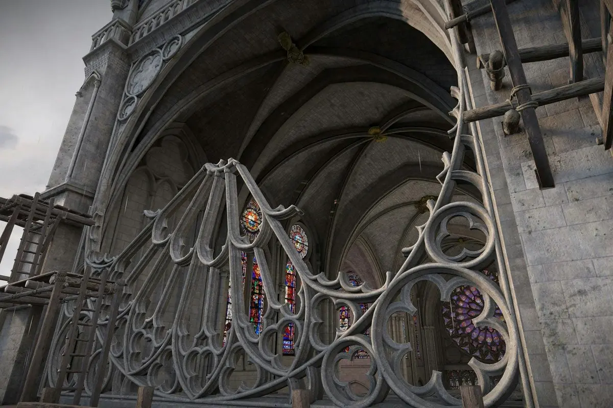 Rosace de Notre_Dame en construction