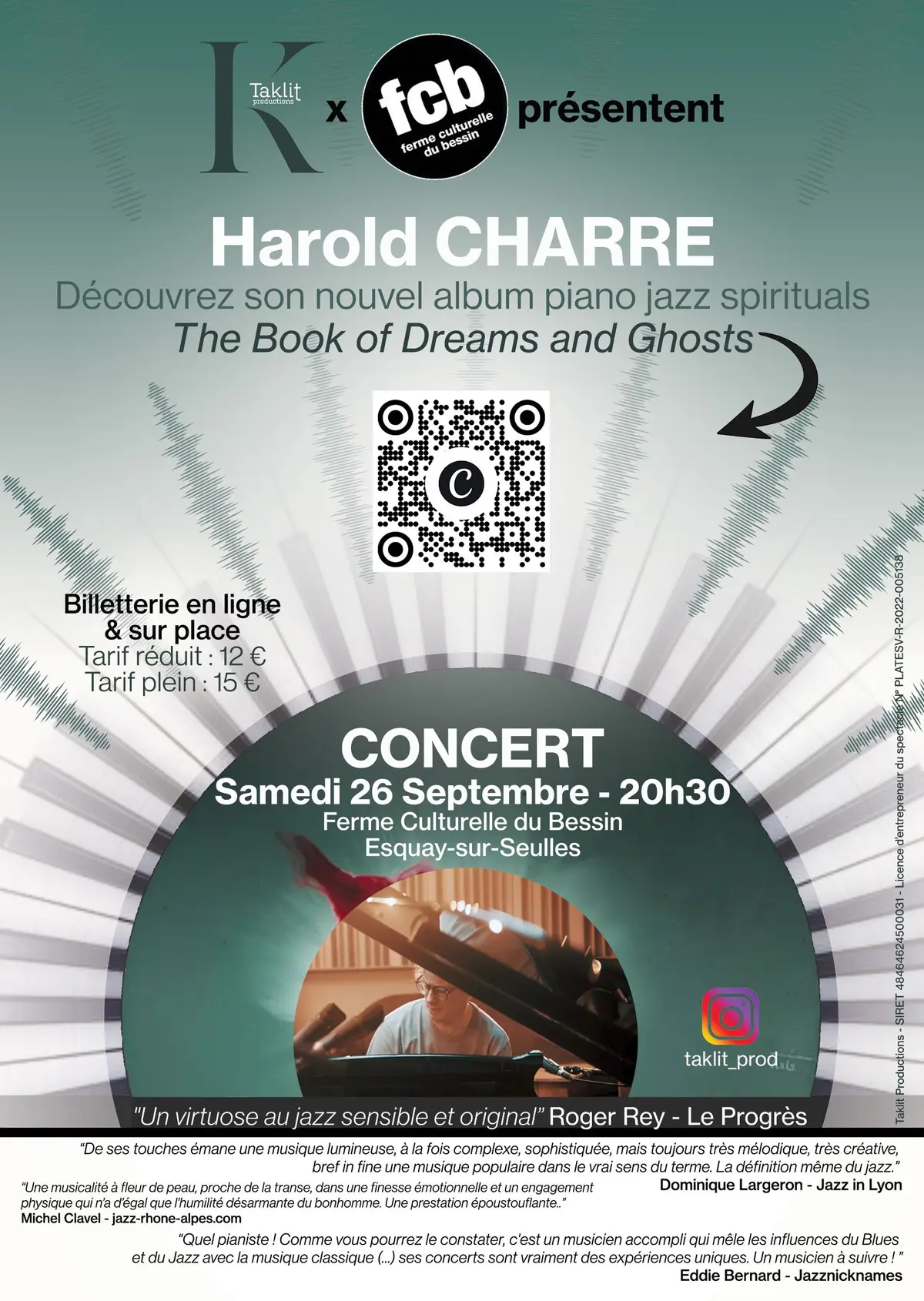Concert piano jazz Harold CHARRE