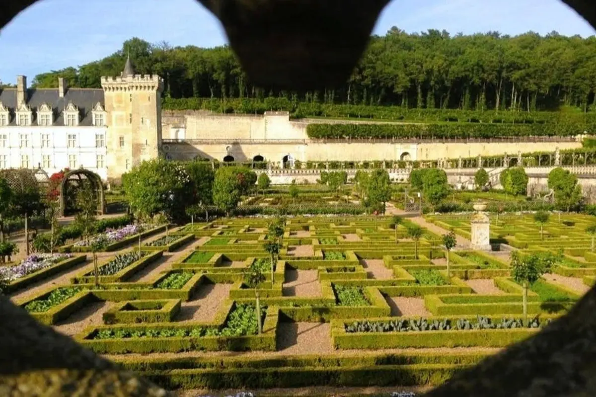 Vue des jardins de Villandry