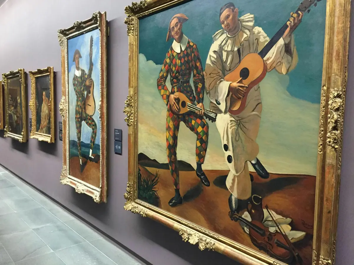 Vue de 3/4 d'Arlequin et Pierrot d'André Derain au Musée de l'Orangerie