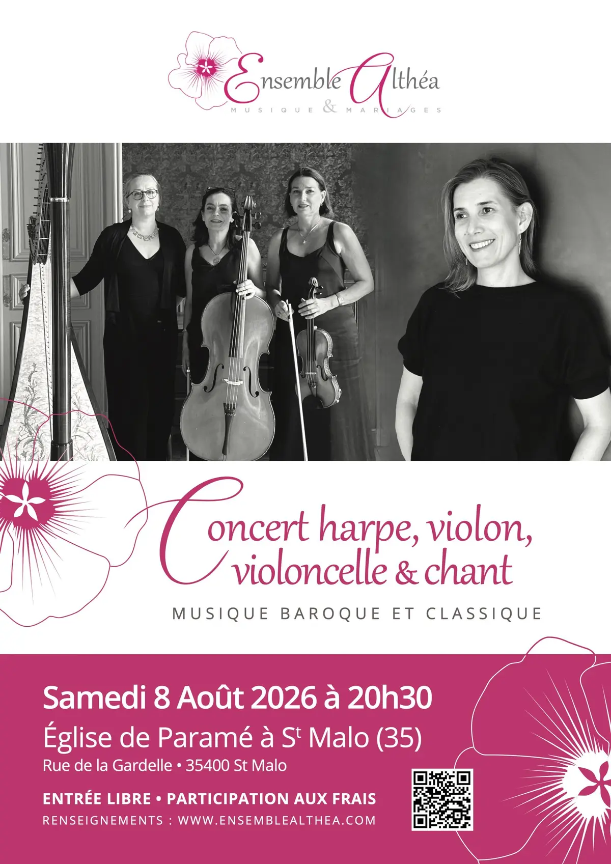 Musique classique sacrée - soprano, harpe, violon, violoncelle