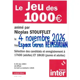 Jeu des 1000 euros.