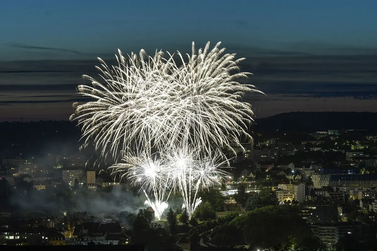 Feu d'artifice du 14 juillet à Besançon