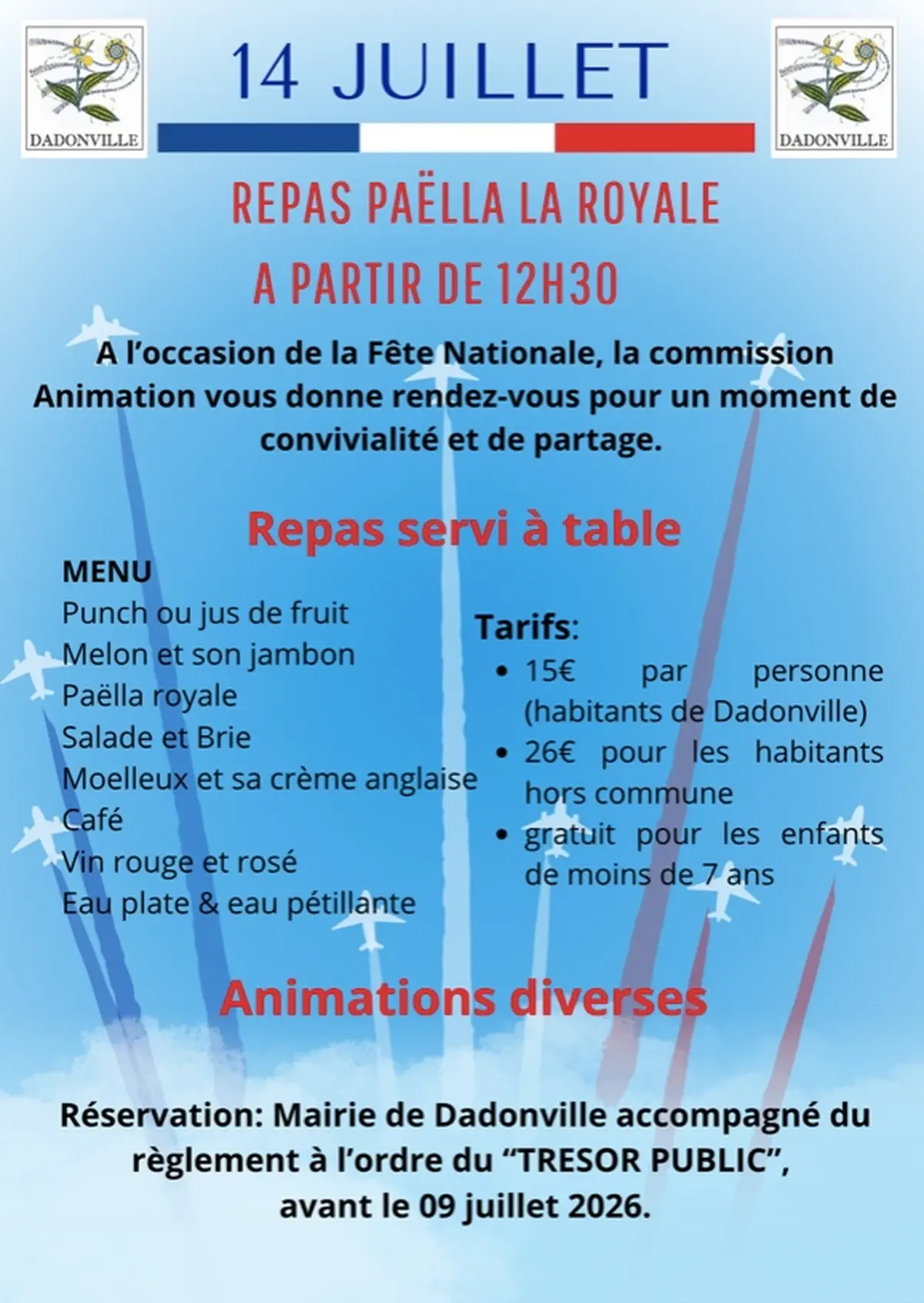 14 juillet - Repas la paëlla royale