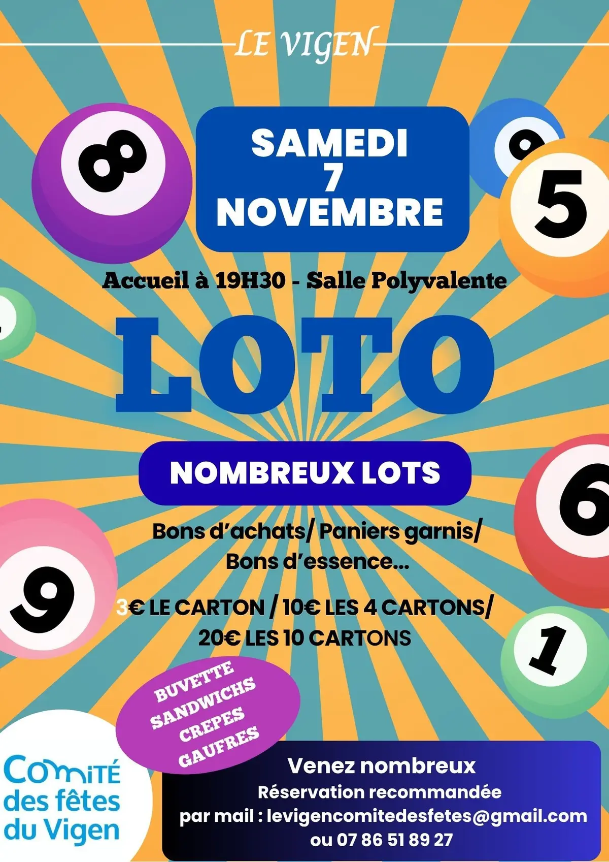 Loto du comité des fêtes du Vigen 