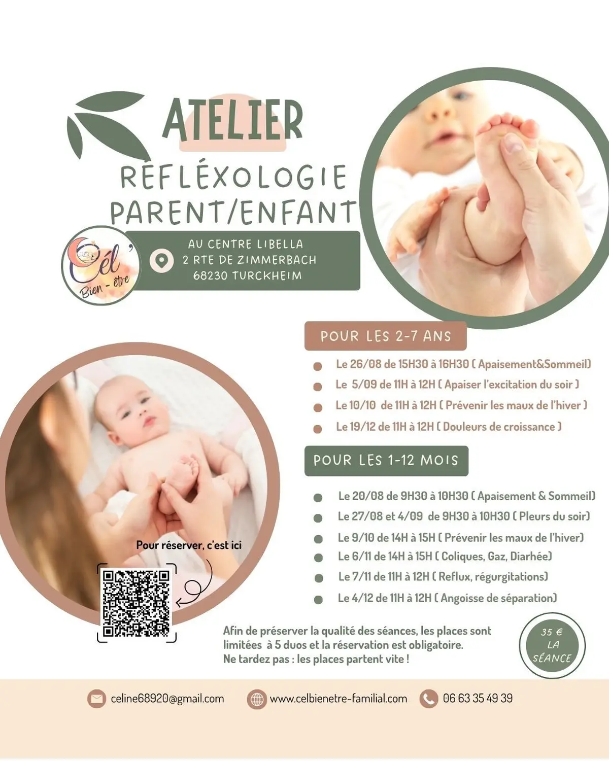 Atelier Réflexologie Bébé  (1-12 mois) et Enfant (2-7 ans)