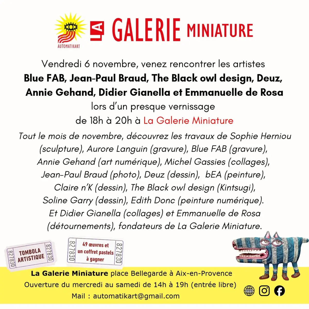 Un presque vernissage à La Galerie Miniature