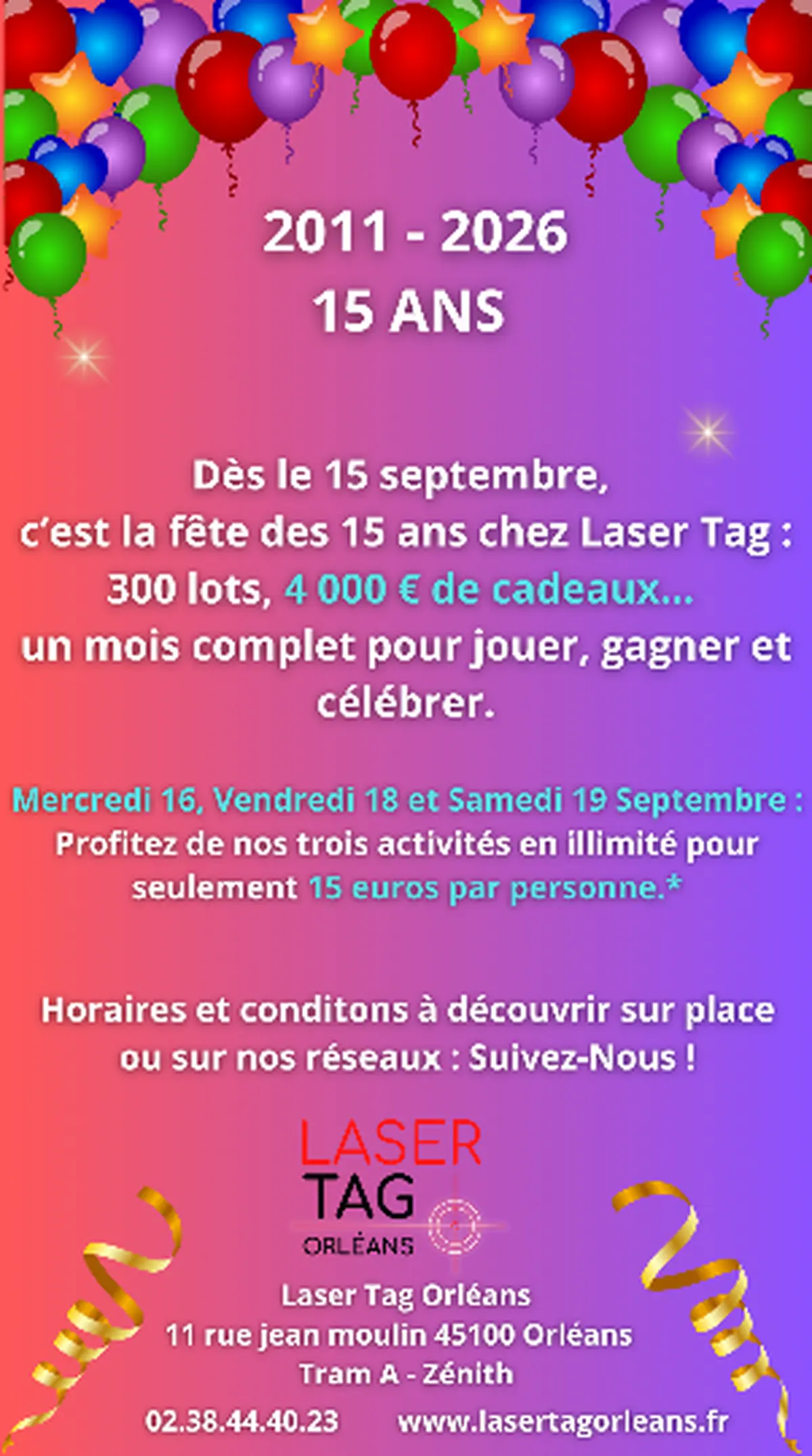 15 ans laser tag orléans