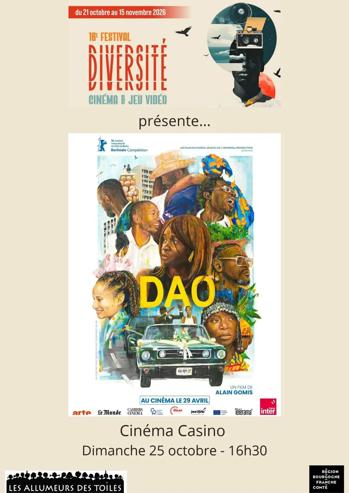 16e Festival Diversité - Cinéma & jeux vidéo - DAO - drame de Alain Gomis
