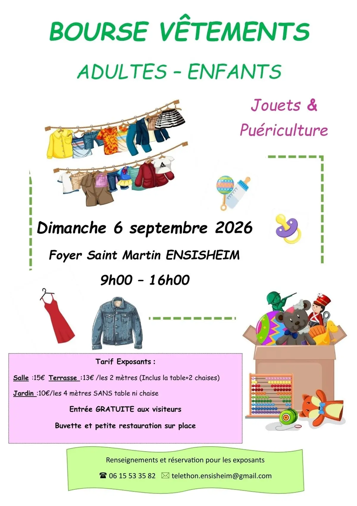 Bourse aux vêtements ,jouets,puericulture au profit du Téléthon