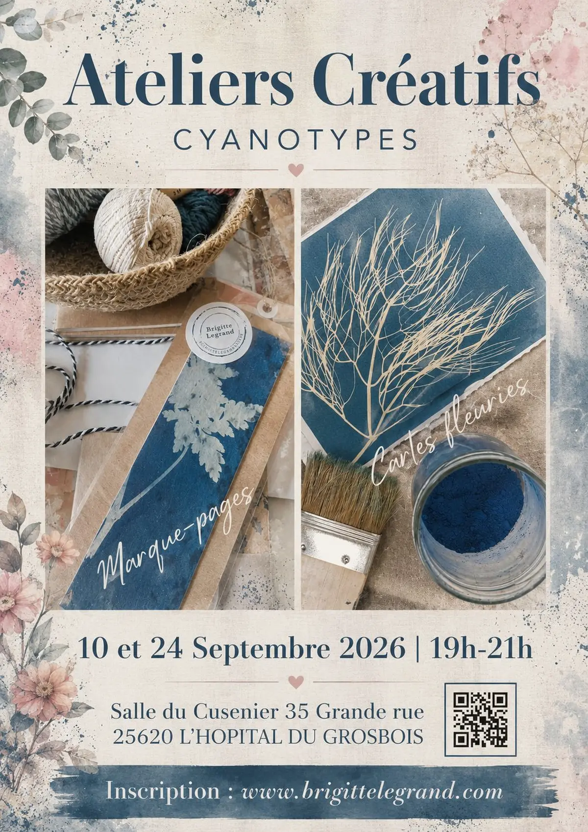 Ateliers creatifs Cyanotypes près de Besançon