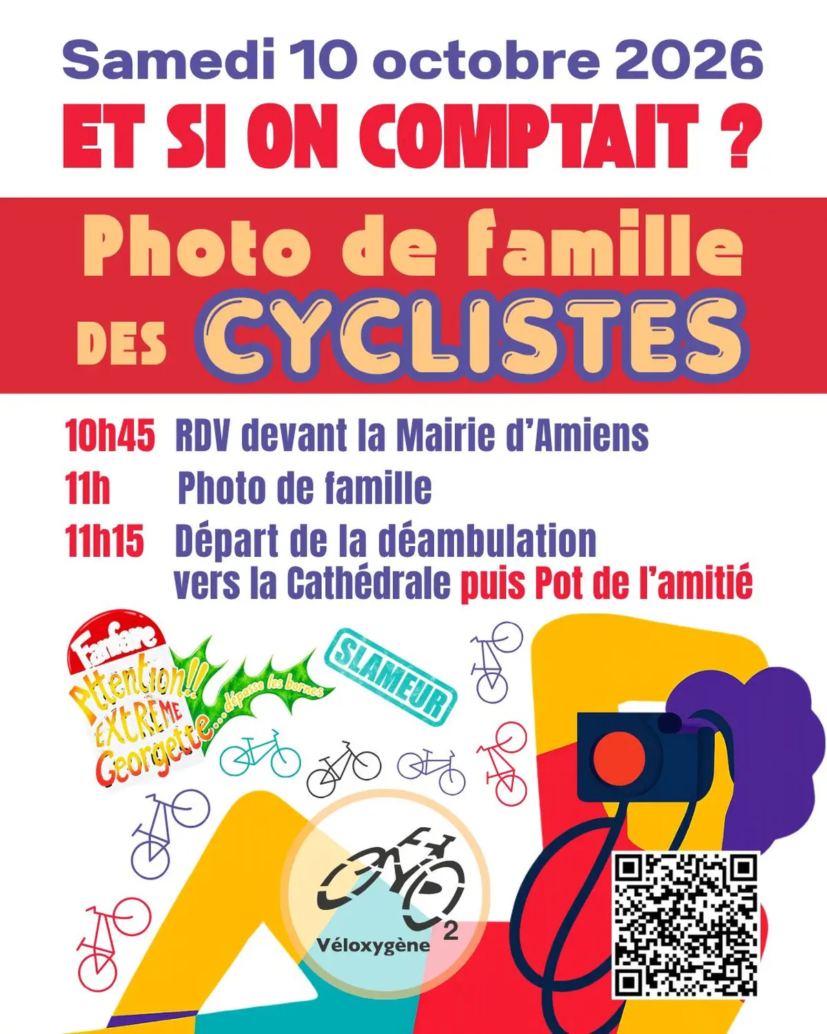 Photo de famille des cyclistes amiénois et samariens « Et si on comptait ? »