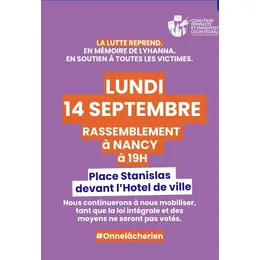 Rassemblement contre les violences sexistes et sexuelles LUNDIS 19H Pl Stanislas
