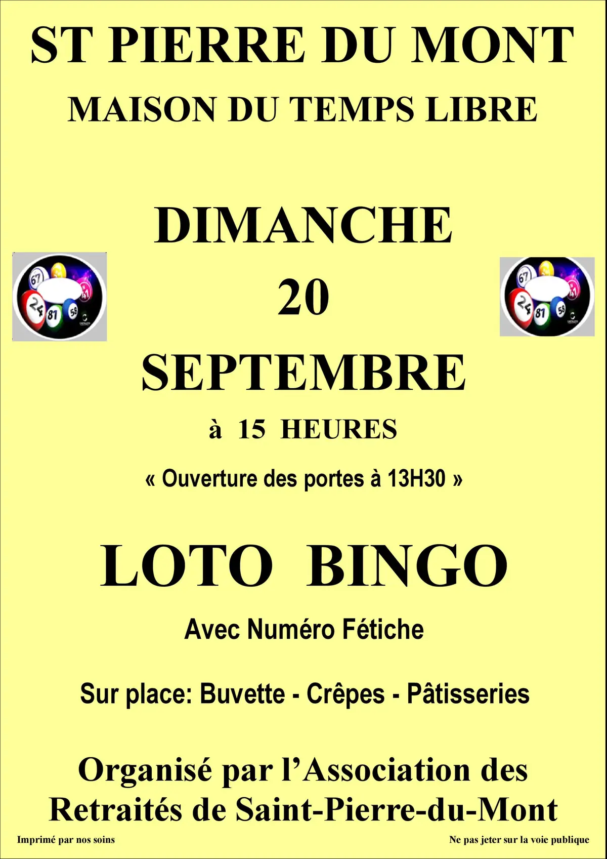 Loto Bingo Associations des retraités