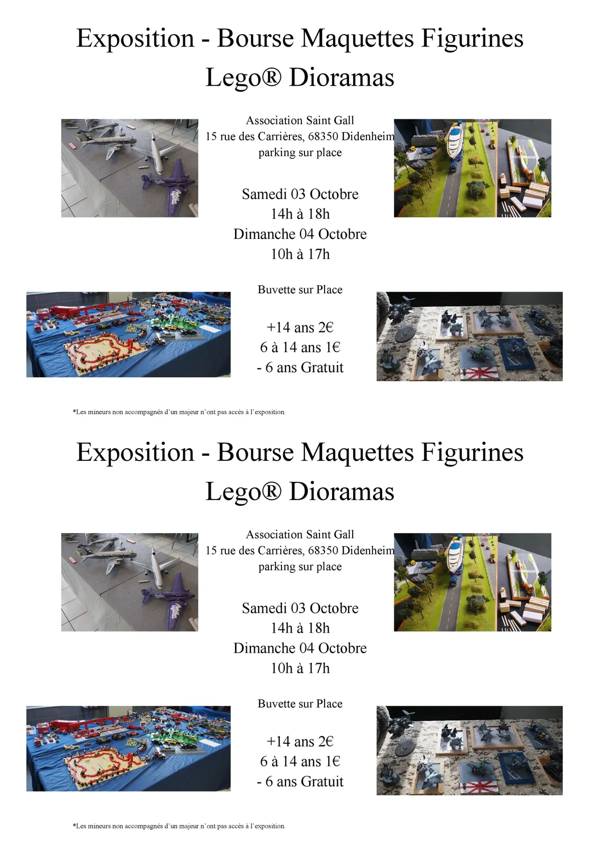 Exposition bourse Lego figurines maquettes démonstration peinture figurines
