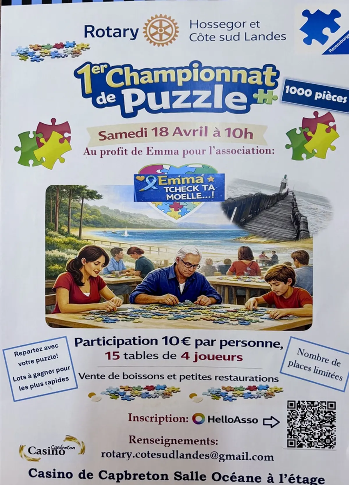1er championnat de puzzle organisé par le Rotary Hossegor et Côté Sud Landes